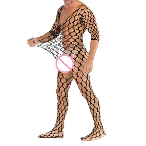 Été homme pyjama bas Sexy Costumes Sexy Lingerie érotique Body Catsuit grande taille Body costume mâle pyjama doux ► Photo 1/4