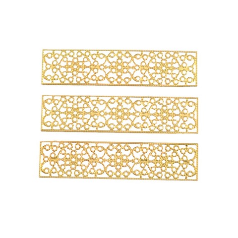 Connecteurs rectangulaires de fleurs filigrane, 5 pièces couleur or, pour artisanat de décoration en métal, constatations bricolage 8,5x2cm, livraison gratuite ► Photo 1/5