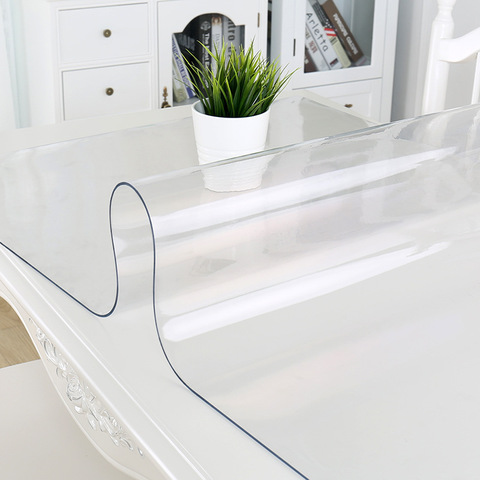 Protecteur de Table Transparent en PVC | Transparent, acrylique Transparent, couverture de Protection de Table en vinyle, protecteur de tapis, tapis de bureau 1 à 2mm ► Photo 1/6