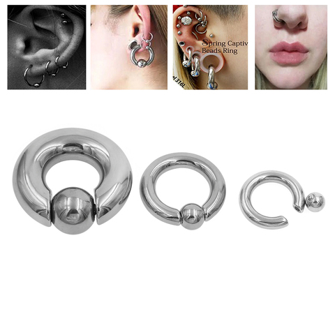 Anneaux cerceau captifs en acier chirurgical de taille mélangée BCR anneau sourcil Tragus Piercing d'oreille nez fermeture mamelon Bar lèvres bijoux de corps 1 pièce ► Photo 1/6