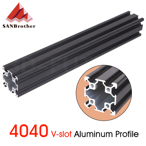 Rail linéaire en aluminium anodisé noir 4040, Standard européen, Extrusion de 100 à 800mm de long, pour imprimante 3D CNC, 1 pièce ► Photo 1/1