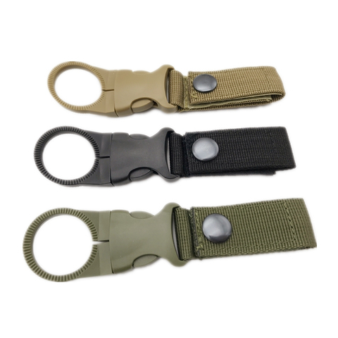 Sangle en Nylon militaire tactique Portable, pour outils d'extérieur, porte-bouteille d'eau à boucle, mousqueton de Camp ► Photo 1/6