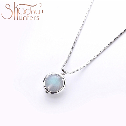 Colliers avec pendentif rond en Labradorite pour femmes, en argent Sterling 925 authentique, bijoux de haute qualité en argent 925 ► Photo 1/5