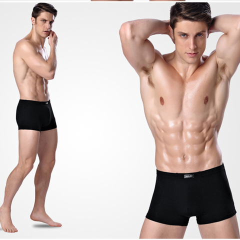 Sous-vêtements homme fibre de bambou hommes caleçons respirant hommes sexe culottes hommes sous-vêtements hommes confortable Boxer hommes ► Photo 1/6