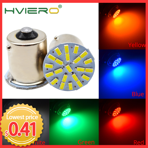 1157 BAY15D 1156 BA15S 3014 22 SMD LED blanc rouge frein clignotant feu arrière Auto Led coin coin lampe DC 12V Parking lampe Led ► Photo 1/6