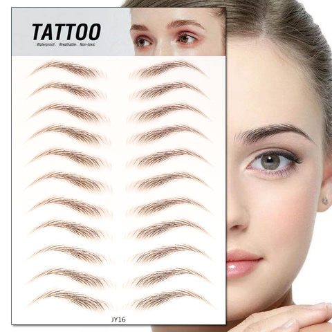 4D cheveux authentiques sourcils toilettage façonnage maquillage sourcils Shaper maquiagem sourcil patch tatouage autocollant outil de maquillage ► Photo 1/6