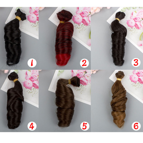 Perruque synthétique pour poupée BJD, cheveux 15CM, nouveauté, coiffure bricolage poupées ► Photo 1/6