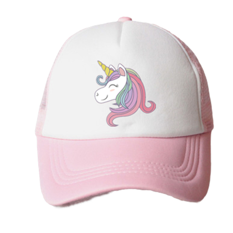 Casquette pour bébés filles, accessoires licorne 3-8 ans, rose, chapeau de camion, soleil d'été, casquette pour enfants ► Photo 1/6