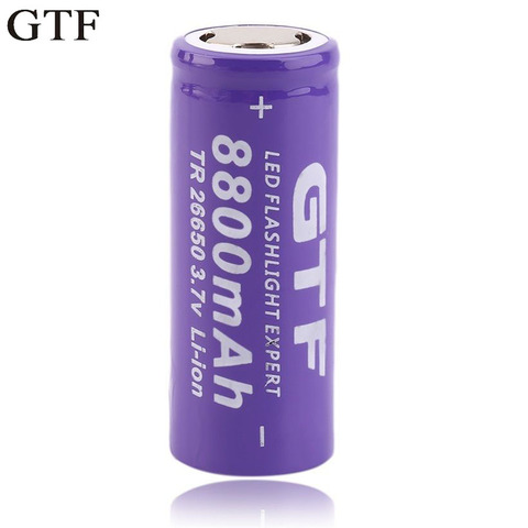 GTF – batterie Rechargeable Li-ion 3.7V 26650 8800mAh, 1 pièce, pour lampe de poche LED, torche, livraison directe ► Photo 1/6