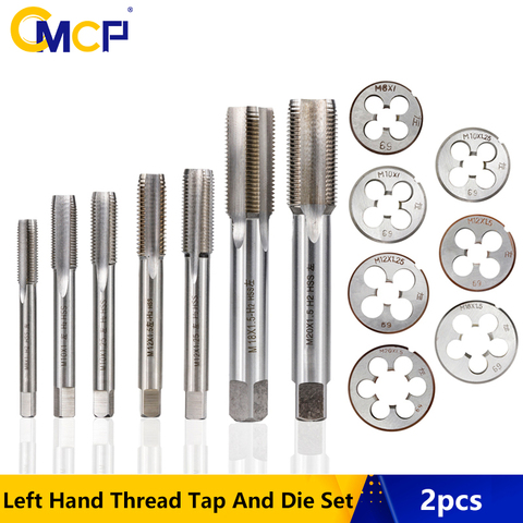 CMCP-ensemble de robinet à filetage métrique et dé à main gauche, 2 pièces HSS M3 M6 M8 M10 M12 M14 M16 M18 M20, perceuse à robinet, mèche ronde ► Photo 1/6