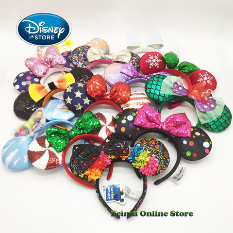 Cerceau de cheveux 3D Disney Minnie, Mickey Ears, Disneyland, bandeau la belle et la bête, couvre-chef, jouets pour filles, décoration de fête d'anniversaire ► Photo 1/6