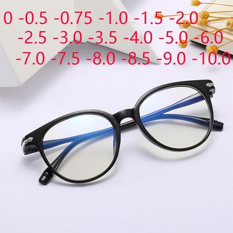 Lunettes de myopie pour femmes et hommes, verres en résine ronde et claire, verres optiques-0.5 -1.0 -1.5 -2.0 -2.5 -3.0 à-6.0 -7.0 -8.0 ► Photo 1/6