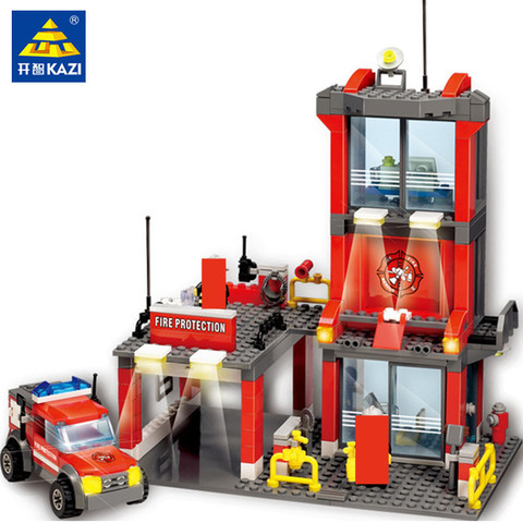 300 pcs City Fire Station Compatible LegoINGL Blocs Ensembles Pompier Chiffres Créateur Briques Playmobil Jouets pour Enfants ► Photo 1/3