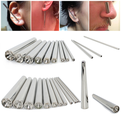 1PC 316L acier chirurgical Concave cône expanseur Kit d'étirement Concave oreille cône ensemble professionnel Insertion broches Piercing bijoux ► Photo 1/6