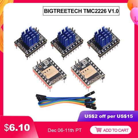 BIGTREETECH TMC2226 V1.0 pilote de moteur pas à pas UART 2.8A pièces d'imprimante 3D TMC2209 TMC2130 pour SKR V1.3 V1. 4 Turbo CR10 Ender3 ► Photo 1/6