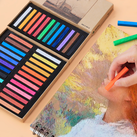 Marie's paint – Crayons Pastel doux, 12/24/36/48 couleurs/ensemble, ensemble de dessin artistique, brosse à Crayons de couleur de craie, papeterie pour étudiants ► Photo 1/6