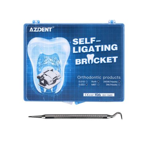 AZDENT – supports orthodontiques en métal auto-ligatation, 28 pièces/kit, Roth/MBT, fente de 0.022 pouces 3,4,5 avec crochet mobile avec Tube Buccal et outil ► Photo 1/6