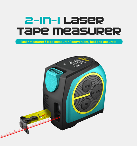 Mileseey télémètre Laser numérique et ruban à mesurer Laser 2 en 1 avec écran LCD ruban Laser numérique M ► Photo 1/6