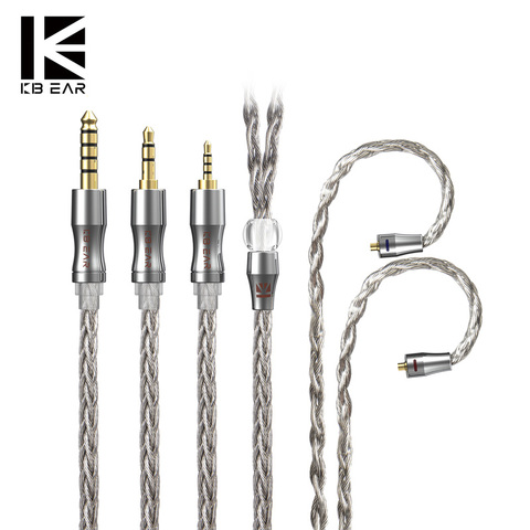 KBEAR Large 8 Core 5N Graphène Unique Cristal Cuivre Plaqué Argent Écouteurs Câble Litz 2.5/3.5/4.4mm 2Pin/MMCX pour BLON BL-01 ► Photo 1/1