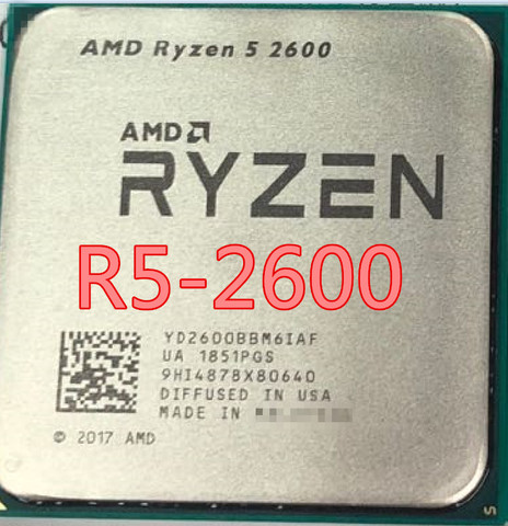 AMD Ryzen 5 2600 R5 2600 3.4 GHz Six cœurs douze cœurs 65W processeur d'unité centrale YD2600BBM6IAF Socket AM4 2600 ► Photo 1/1