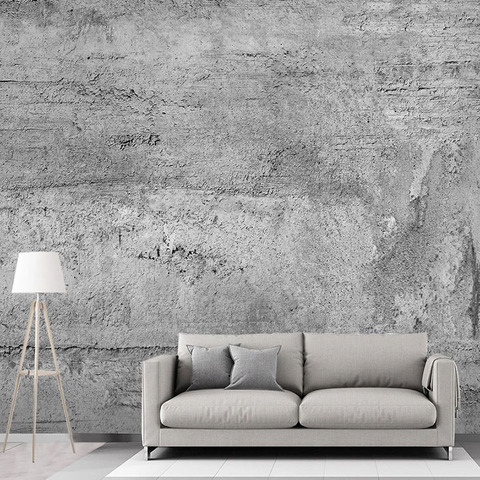 Papier peint Mural 3D Relief gris ciment, décoration De maison, salon, chambre à coucher, arrière-plan De télévision ► Photo 1/5