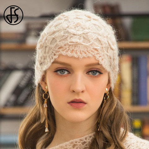 FS hiver chapeau Beanie pour les femmes couleur unie Slouchy bonnets tricoté épais chaud dames Mohair chapeaux femme Capb automne Gorros Mujer ► Photo 1/6