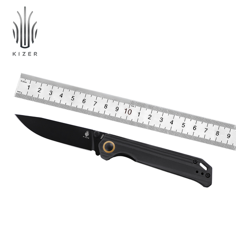 Kizer couteau de survie Begleiter2 V4458.2E1 2022 nouveau manche en Fiber de carbone noir avec lame en acier N690 couteau avec ouverture de goujon de pouce ► Photo 1/6