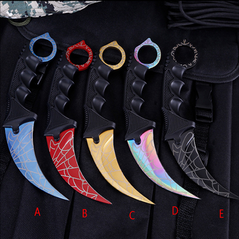 Karambit CS GO couteau à lame fixe, ne se décolore jamais, couteaux à griffes de combat, survie Camping, outils de Cosplay EDC ► Photo 1/6