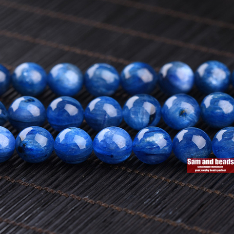 Perles en pierres précieuses en Kyanite bleues naturelles de qualité A, en vrac, pour bijoux, bricolage, 4mm, 6mm, 8mm, 10mm, vente en gros, 15.5 