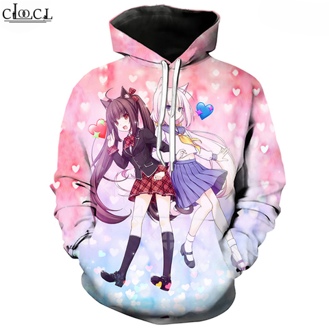 Game Nekopara-sweat à capuche imprimé en 3D pour femmes et hommes hauts de Jogging, Anime, Chocolat, vanille, Streetwear, décontracté ► Photo 1/6