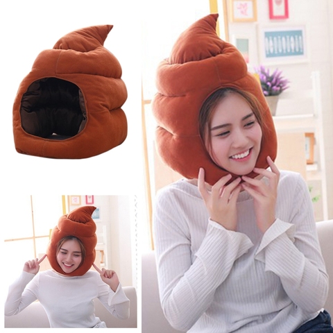Mignon merde forme en peluche chapeau en peluche jouet drôle faux caca couvre-chef fête Photo accessoires ► Photo 1/6