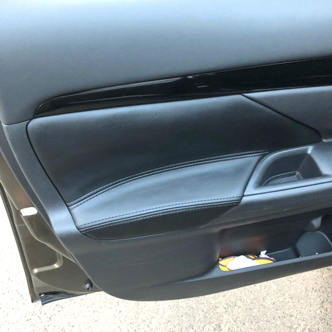 Couverture de panneau de porte en cuir souple pour Mitsubishi Outlander 2014 2015 2016 2017 2022 4 pièces, garniture de panneau de porte intérieure d'accoudoir ► Photo 1/5