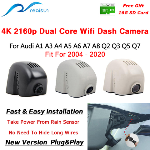 Realsun 4K 2160P voiture DVR double noyau Novatek 96670 Wifi Dash caméra enregistreur vidéo pour voiture Audi A1 A3 A4 A5 A6 Q2 Q3 Q5 Q7 ► Photo 1/6