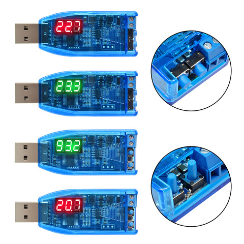 Module d'alimentation USB 5V à DC-DC V 9V 12V 24V, panneau d'affichage rouge et vert, tension ascendante et abaissante, Buck convertisseur, 3.3 ► Photo 1/6