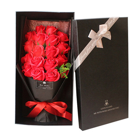 18 fleurs créatif parfumé savon artificiel fleurs Rose Bouquet cadeau boîte Simulation Rose saint valentin anniversaire cadeau décor ► Photo 1/5