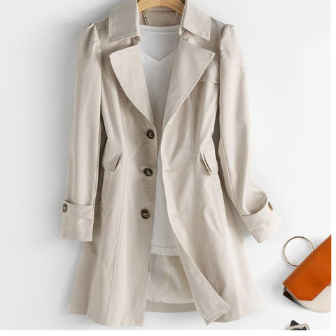 Trench Coat OL Long pour femmes, élégant, coupe-vent, grande taille, décontracté, 5xl, printemps-automne ► Photo 1/6