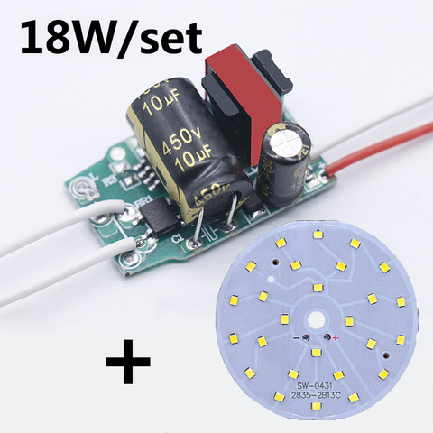 Puce LED ampoules LED, Source de lumière ronde, Kit de perles, 3W, 5W, 7W, 9W, 12W, 15W, 18W, SMD2835, diode LED, Source de lumière embarqué, pour lampe projecteur à bricolage soi-même ► Photo 1/6