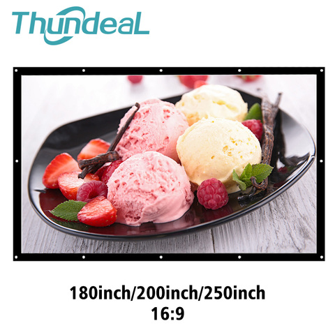 ThundeaL – écran de Projection pour BenQ Optoma XGIMI, toile blanche mate, rideau de cinéma 3D HD, 180, 200, 250, 300 pouces ► Photo 1/6