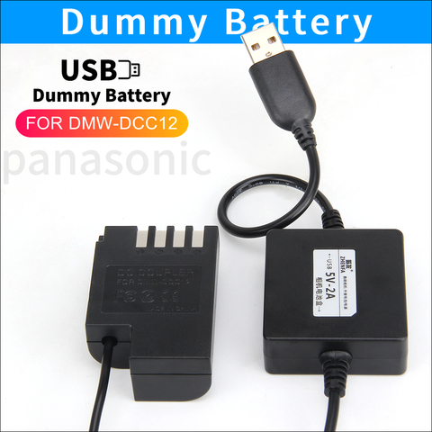 Batterie factice DMW-BLF19E DMW DCC12 coupleur + accumulateurs adaptateur USB pour Panasonic Lumix Dmc-DMC-GH3 DMC-GH4 GH5 GH4 GH5s G9 ► Photo 1/6