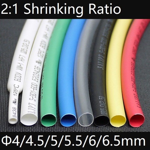 Dia-Tube thermorétractable, manchon de câble thermique en polyoléfine 2:1, 4mm, 5mm, 6mm, protecteur de fil thermique, protection de protection de fil d'isolation, protection de connecteur bricolage ► Photo 1/1