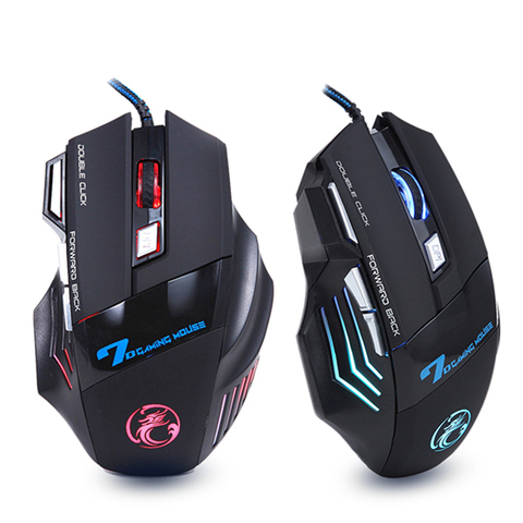 Souris de jeu filaire ergonomique 7 boutons LED 5500 DPI USB souris d'ordinateur Gamer souris X7 silencieux Mause avec rétro-éclairage pour ordinateur portable ► Photo 1/6