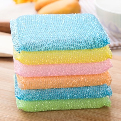 4 pièces cuisine antiadhésive huile tampon à récurer huile nettoyage chiffon chiffon à laver pour laver chiffon serviette brosse bol lavage chiffon vaisselle éponge ► Photo 1/4