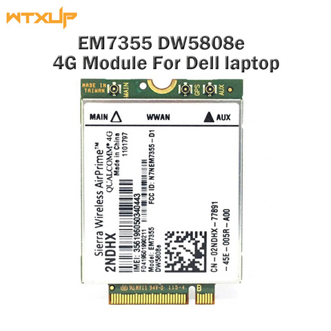 Module 4G pour Dell Venue 11 Pro Latitude 14 12 11 Pro Latitude 14 12 12 AirPrime, EM7355 DW5808e LTE/EVDO/HSPA + 42Mbps NGFF ► Photo 1/6