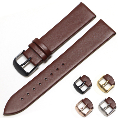 Bracelet en cuir véritable 18mm 20mm 14mm 16mm 22mm Bracelet de montre hommes de haute qualité marron noir bracelets de montre Bracelet ceinture ► Photo 1/6