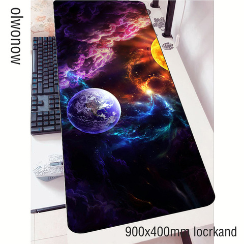 Espace science Fi tapis de souris 900x400x3mm nuage jeu tapis de souris gamer tapis ordinateur bureau padmouse clavier coloré locrkand tapis de jeu ► Photo 1/6