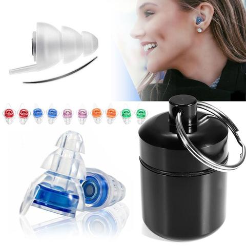 Bouchons d'oreilles en Silicone souple, 1 paire, Protection, réutilisables, professionnels, bouchons musicaux, réduction du bruit, pour le sommeil, DJ Bar, bandes sportives ► Photo 1/6