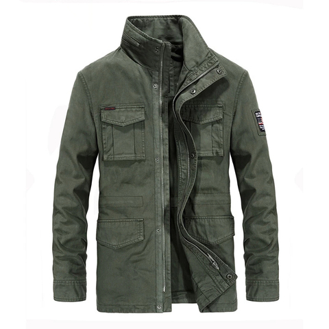 Veste militaire pour hommes, veste de haute qualité, vêtement d'extérieur en coton, Cargo multi-poches, manteaux mi-longs, Campera Hombre M-4XL ► Photo 1/6