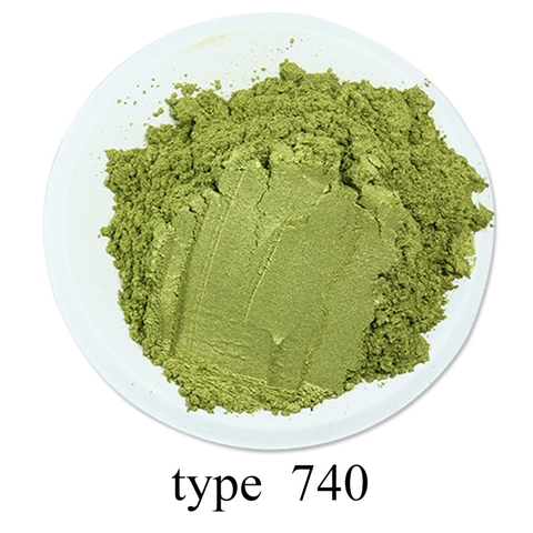 Peinture acrylique en poudre, vert Olive, perle, Pigment, 50g, artisanat, automobile, savon, ombre à paupières, peinture Mica, #740 ► Photo 1/6