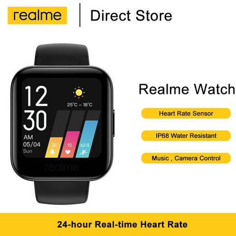 Realme – montre connectée de Sport, moniteur de fréquence cardiaque et d'oxygène dans le sang, avec grand écran tactile couleur, IP68, 1.4 pouces ► Photo 1/6