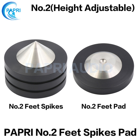 PAPRI 4 PCS/Lot 49 MM * 47 MM 304 acier inoxydable Graphite pointes pieds Pad pour haut-parleur amplificateur Instrument équipement platine CD ► Photo 1/1